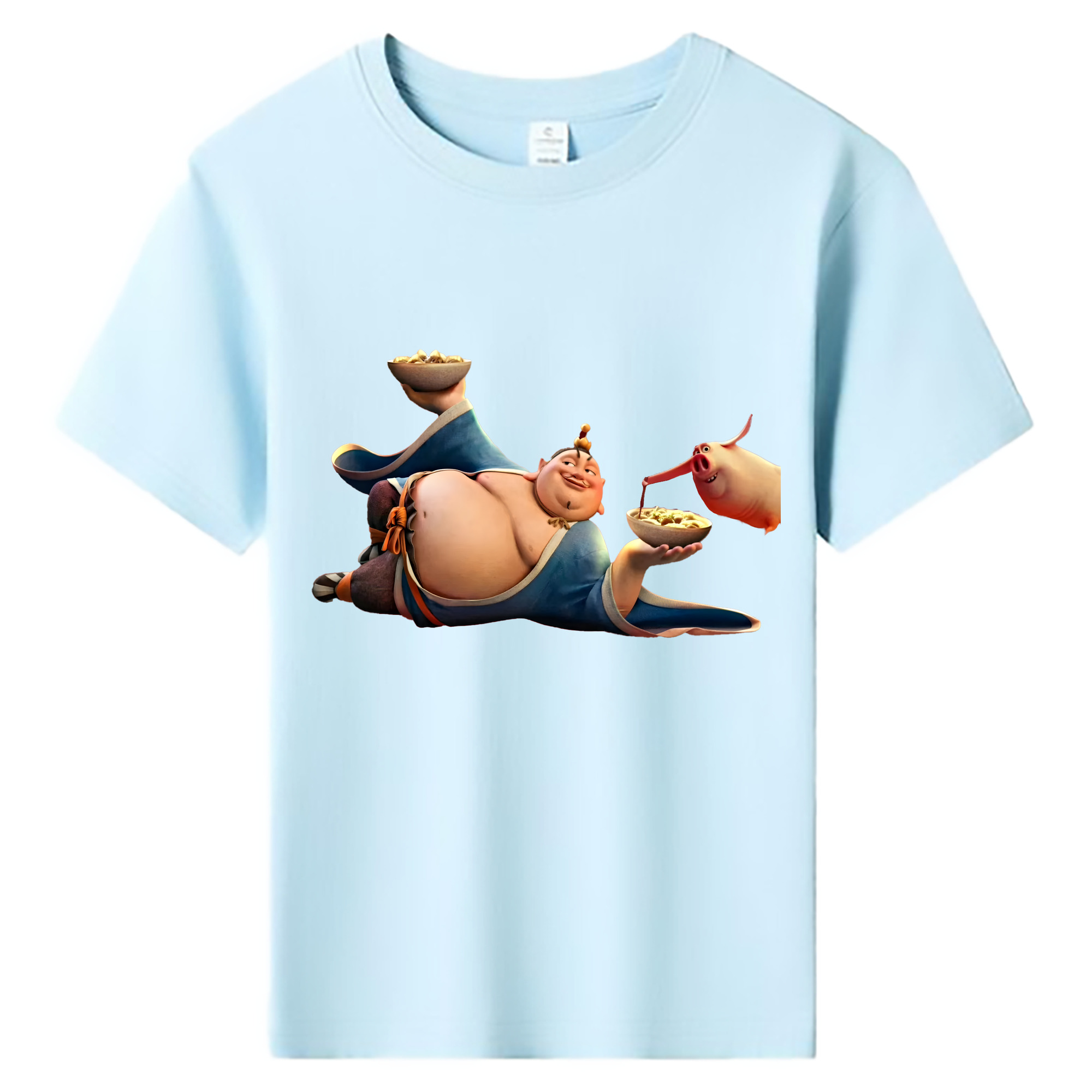 （画像用） Ne Zha 2 ナタ 魔童の大暴れ 綿100％キッズTシャツ（フロントプリント）